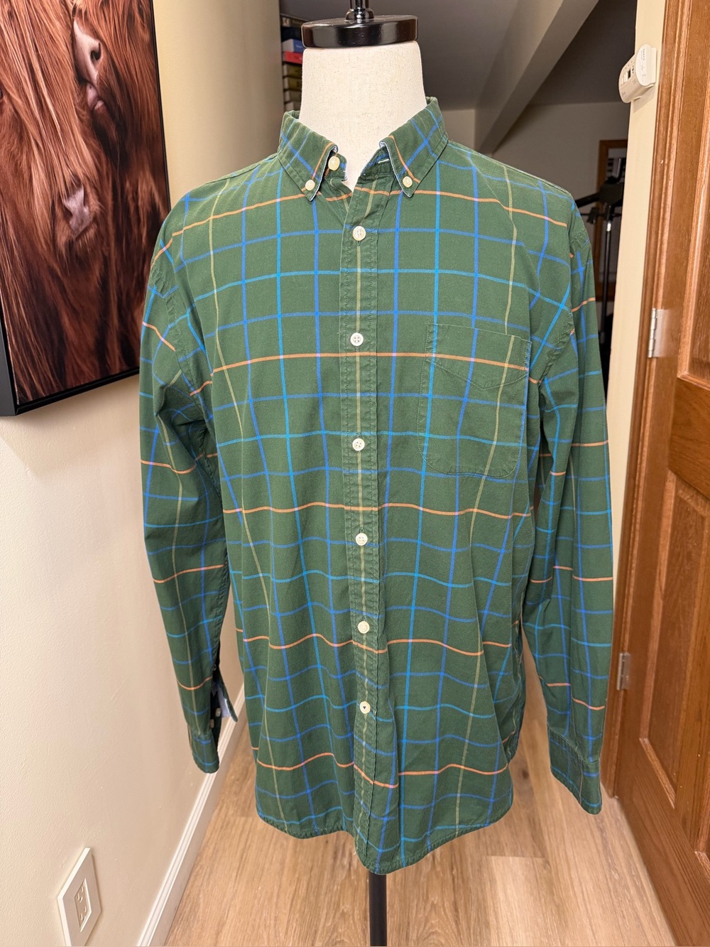 Tommy Hilfiger Mens XL Classic Fit Windowpane Check Cotton Shirt NWOT